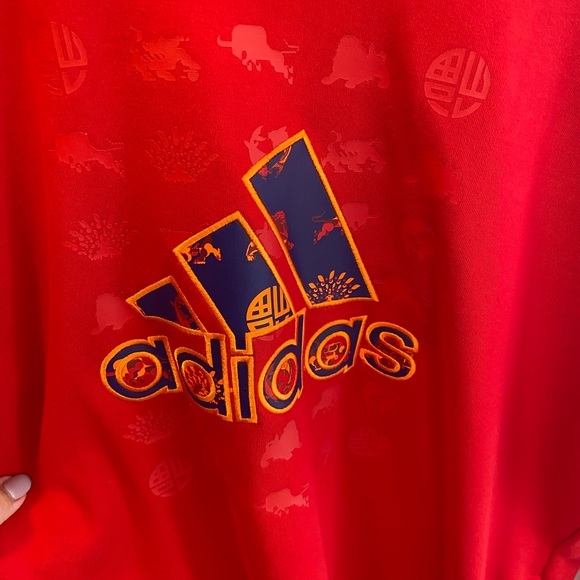 Red lunar adidas sweater dress - Picture 3 of 4